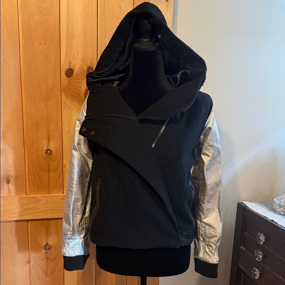 Black Jacket with Silver Sleeves